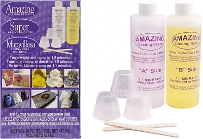 New! Amazing Casting Resin Kit 16 Oz Turns White And Cures 10 Minutes • $19.95