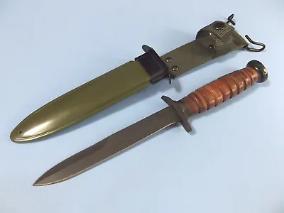 WWII M3 Trench Knife Replica 211133 Stacked Leather Dagger 11 5/8  Overall NEW!  • $31.85