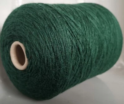 £18 • Buy 500g CONE 4PLY PURE NEW WOOL HAND & MACHINE KNITTING YARN - GREEN GOODWOOD