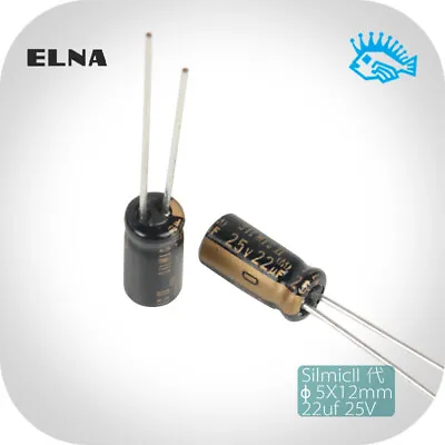 22uF 25V22uF SILMIC II RFS ELNA Audio Capacitor 5x12mm Copper Pins • $2.87