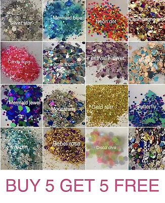 Chunky Festival Glitter Mix Face Body Dance Eyes Cosmetic Glue Adhesive  • £1.45