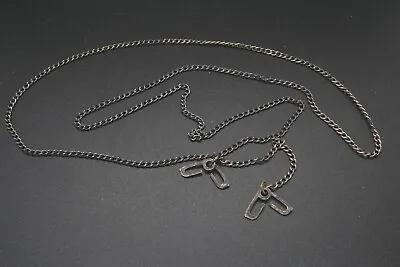 WWII Sterling Army Navy USMC Dog Tag Chain With J-Hooks • $85.95
