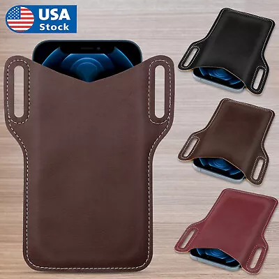 Cell Phone Holster Pouch PU Leather Case Belt Loop Waist Bag For Samsung IPhone • $7.95