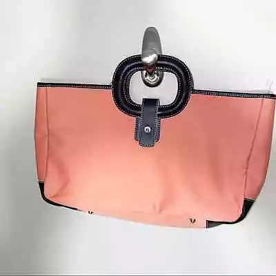 Maxx New York Orange Tote Black Leather Trim • $9.99