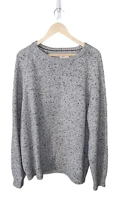 Faherty Donegal Speckled Wool Blend Crew Neck Sweater Gray Size XXL • $50