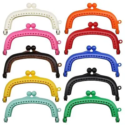 10Pcs Coin Bag Kiss Clasp Lock DIY Craft Handle Resin Purse Frame Making • £8.29