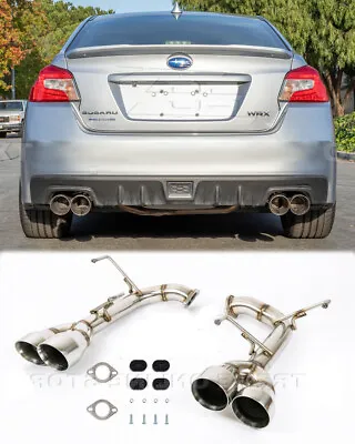 Quad Tips Exhaust For 15-21 Subaru WRX / STi Axle Back Muffler Delete 4 Inch New • $249.98