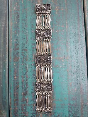 Vintage Sterling Silver J.S. (J Sotelo) Signed Mexico Multi-Row Panel Bracelet • $150