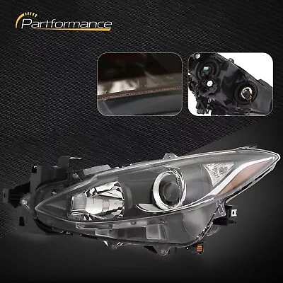 For 2014-2016 Mazda 3 Black Housing Halogen Headlight Left Driver Side W/ Bulb • $74.98