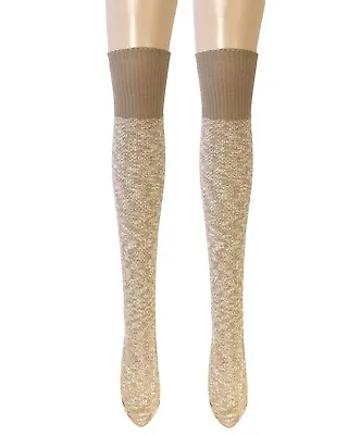 Wrapables Women's Warm Knitted Vintage Knee High Boot Socks Khaki • $10.95