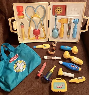 Vtg 1977 Fisher Price Medical Doctor Kit #936 COMPLETE + Nurse Bag MANY EXTRAS • $42.99