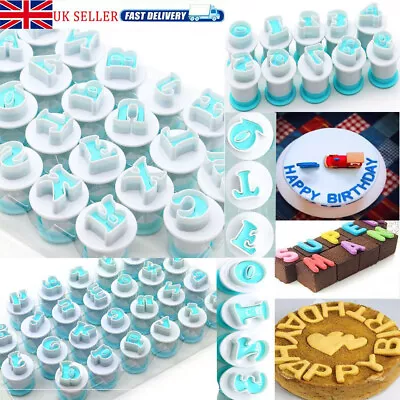 Alphabet Letter Mold Set Fondant Sugarcraft Cake Decorating Plunger Cutters Tool • £8.99