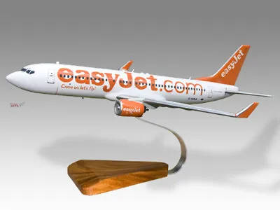 £215.50 • Buy Boeing 737-800 Easyjet Solid Kiln Dried Mahogany Wood Handmade Desktop Model