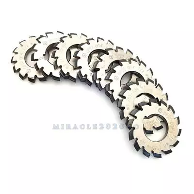 8Pcs/set Dp22 14-1/2 Degree Involute Gear Cutters 1# To 8# Gear Cutter Bore 22mm • £61.93