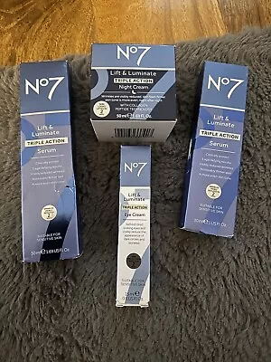 No7 Lift & Luminate Triple Action 50 & 30ml Serums 50ml Night Cream Eye Cream • £39.99