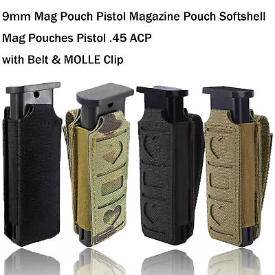 Tactical Molle Pistol Mag Pouch Single Magazine Pouch Waist Belt Holster Holder • $7.99