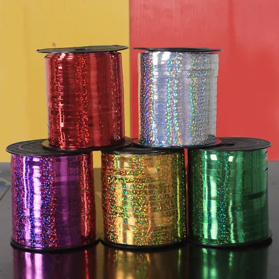 5mm Curling Ribbon Holographic Silver 30m-100m Perfect For Ribons Balloons • $4.34