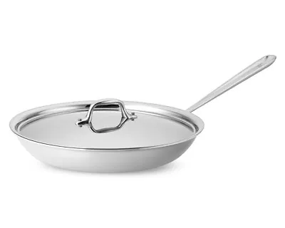 All-Clad D3 Stainless Steel 3-Ply Bonded 12- Inch Fry-Pan With Lid • $124.99