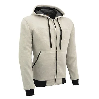 Milwaukee Leather MPM1788 Men's Silver CE Approved Armored Riding Hoodie S • $76.98
