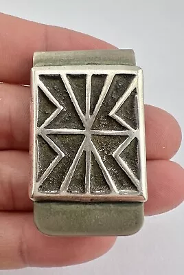 Vintage Navajo Sterling Silver Sandcast Money Clip -31.5g • $69