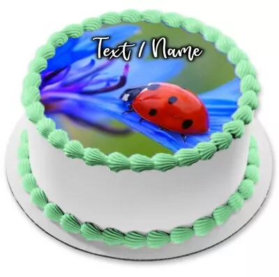 Ladybug Cake Pad Edible Party Decoration Personalized Name Confirmation • £7.68