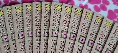 Vintage Chinese Sandalwood Delicate Carved Folding Hand Fan Colors Pink Yellow • $12