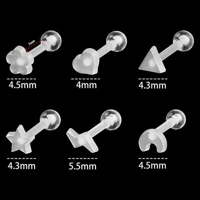 1Pcs Transparent Invisible Acrylic Ear Bone Nail Spiral Stud Earrings For Wom Mp • £2.38