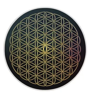 Sacred Geometry Flower Of Life Gold Die-Cut Sticker • $2.99