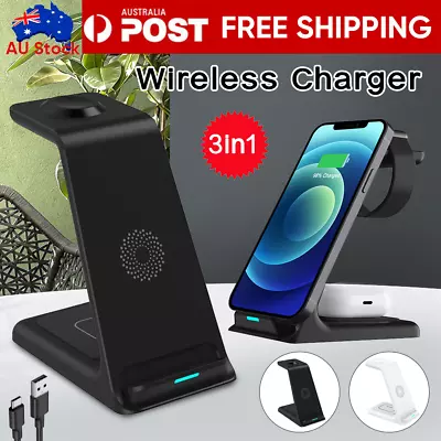 $31.09 • Buy Wireless Charger Dock Charging Station 3in1 For Apple Watch IPhone14 13 12 11 XS