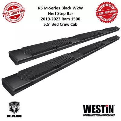 Westin R5 M-Series W2W Black Nerf Step Bars For 19-22 Ram 1500 Crew Cab 5.5' Bed • $783.99