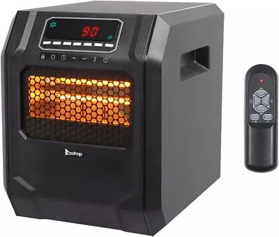 ZOKOP HT1188N 1500W Quartz Tube Heater Digital Room Heater Black New L1 • $55.99