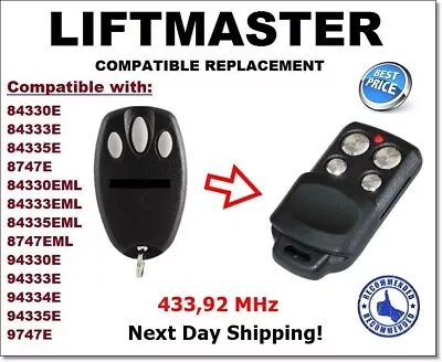 Liftmaster 94335E Compatible Remote Control Replacement 433.92MHz New Condition • £15.48