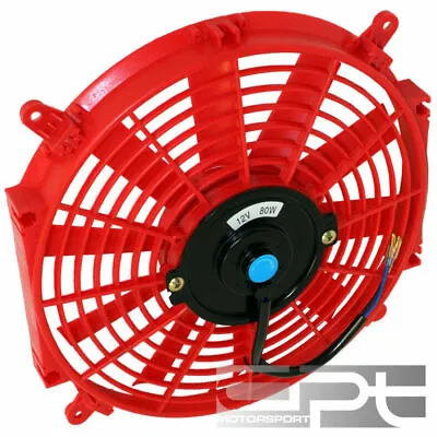 7  Red Slim Electric Reversible Radiator Cool Race Fan • $21.89