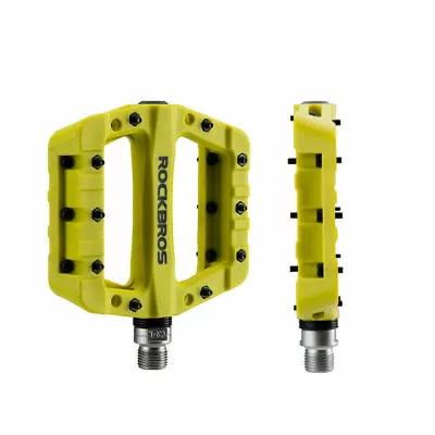 ROCKBROS Mountain Road Bike Bicycle Bearing Pedals Wide Nylon Pedals A Pair 9/16 • $19.99