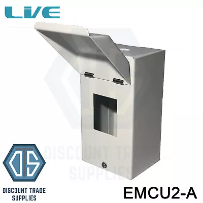 Live 2 Module Empty Metal Enclosure With DIN Rail MCB RCD Contactor Housing Lid • £14.49