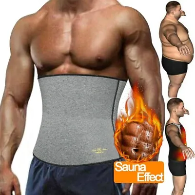 Men's Sweat Sauna Belt Waist Trainer Body Shaper Compression Workout Shapewear • £6.79