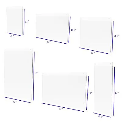 Wall Mount Sign Holder Clear Acrylic Picture Frame Single-Side Literature Holder • $12.10