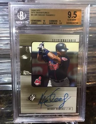 2000 SPx MANNY RAMIREZ Signatures Autograph  Insert Rare POP 9   Bgs 9.5/10 Auto • $499