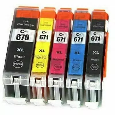 5x Pgi 670xl Cli 671xl Ink Cartridge For Canon Pixma Mg5760 Mg5765 Mg6860 Ts5060 • $10.70