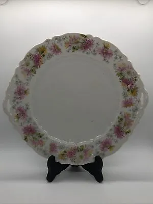 C.T. Carl Tielsch Altwasser Porcelain Floral Handled Plate Germany Green Eagle • $18.99