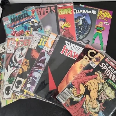 Lot Of 12 VTG Comic Books Spider Man Silver Surfer Iron Man Superman And More • $34.99