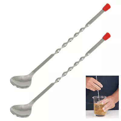 2 X Stainless Steel Cocktail Muddler Mixed Spoon Bar Tool Mixing Stir Drinks 12  • $10.99