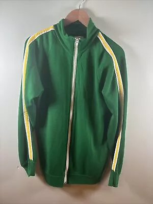 Vintage Kings Road Track Jacket Large Green 70s Full Zip • $39.99