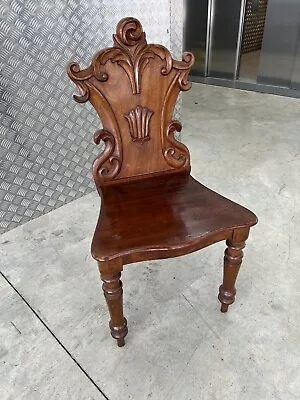 Antique Victorian Mahogany Hall Chair PLEASE READ DESCRIPTION • £9.99