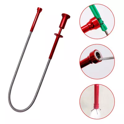 Flexible Claw Pickup Tool Magnetic LED Light 24 Inch Grab Grabber Fingers Spring • $13.89