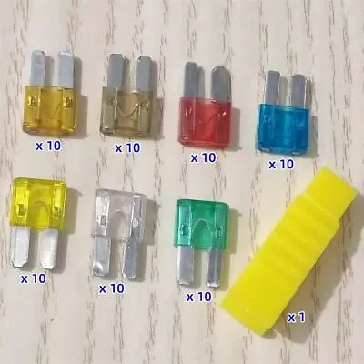 70Pcs Micro 2 Ll 5A 7.5A 10A 15A 20A 25A 30A Blade Fuses Asoorted Kit +Fuse Clip • $11.99