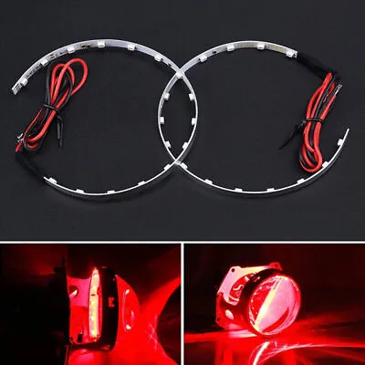 Pair 15LED Red LED Devil Demon Eyes Light Projector Headlight For Universal L+R • $8.99