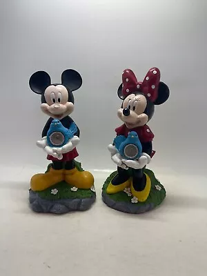 Disney Mickey And Minnie Mouse Garden Statues Bird In Hand Untested • $38.99