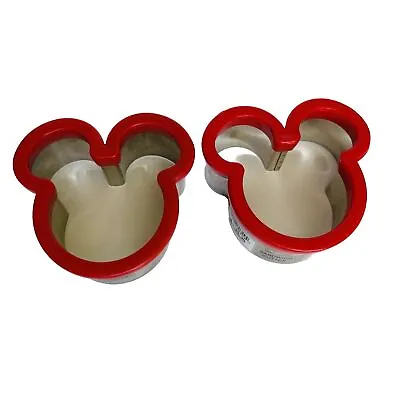 Disney Mickey Mouse Sandwich Cutters/Red Stainless Steel/ Cookie Cutters • $11.25