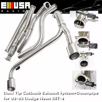 Dual Oval Muffler Tip Catback Exhaust For 03-05 Dodge Neon SRT-4 2.4T • $289.99